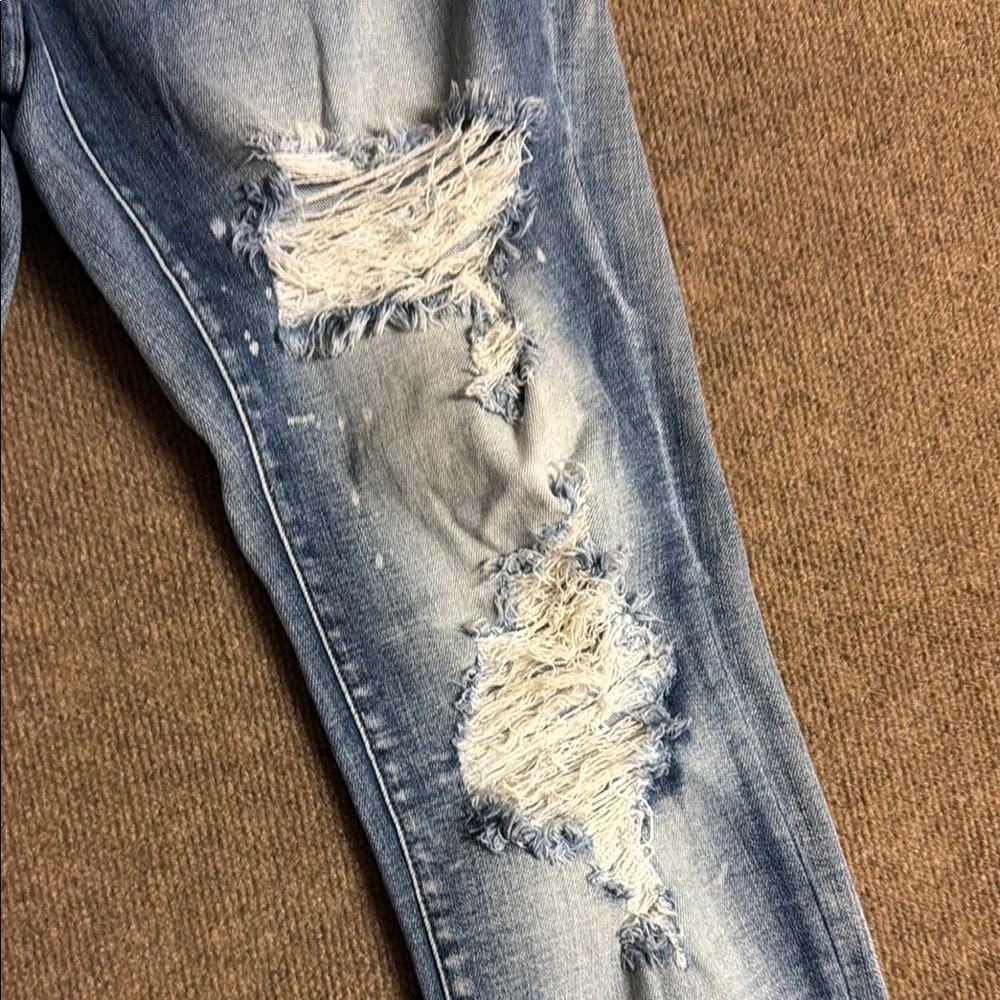 Judy Blue Boyfriend Fit Distressed Jeans 13/31 Blue Denim Womens - Picture 8 of 14